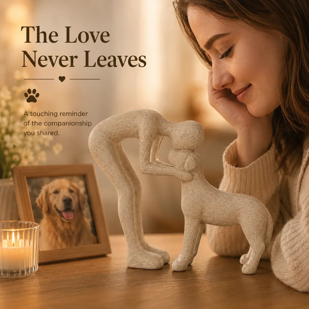 ⭐Handmade Abstract Person and Dog Figurine 🐕❤️